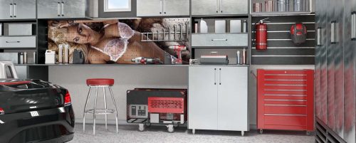 Workerwall Werkstattwände - Sexy Blondine in Dessous - Werkstattbeispiel 1