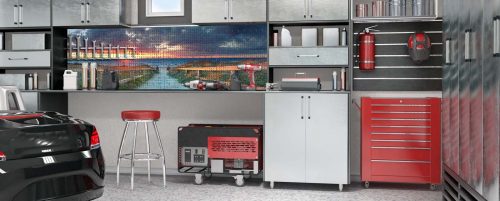 Workerwall Werkstattwände - Sonnenuntergang am Ostseestrand - Werkstattbeispiel 1