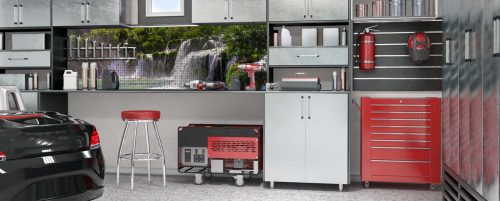 Workerwall Werkstattwände - Waldlandschaft am Wasserfall - Werkstattbeispiel 1