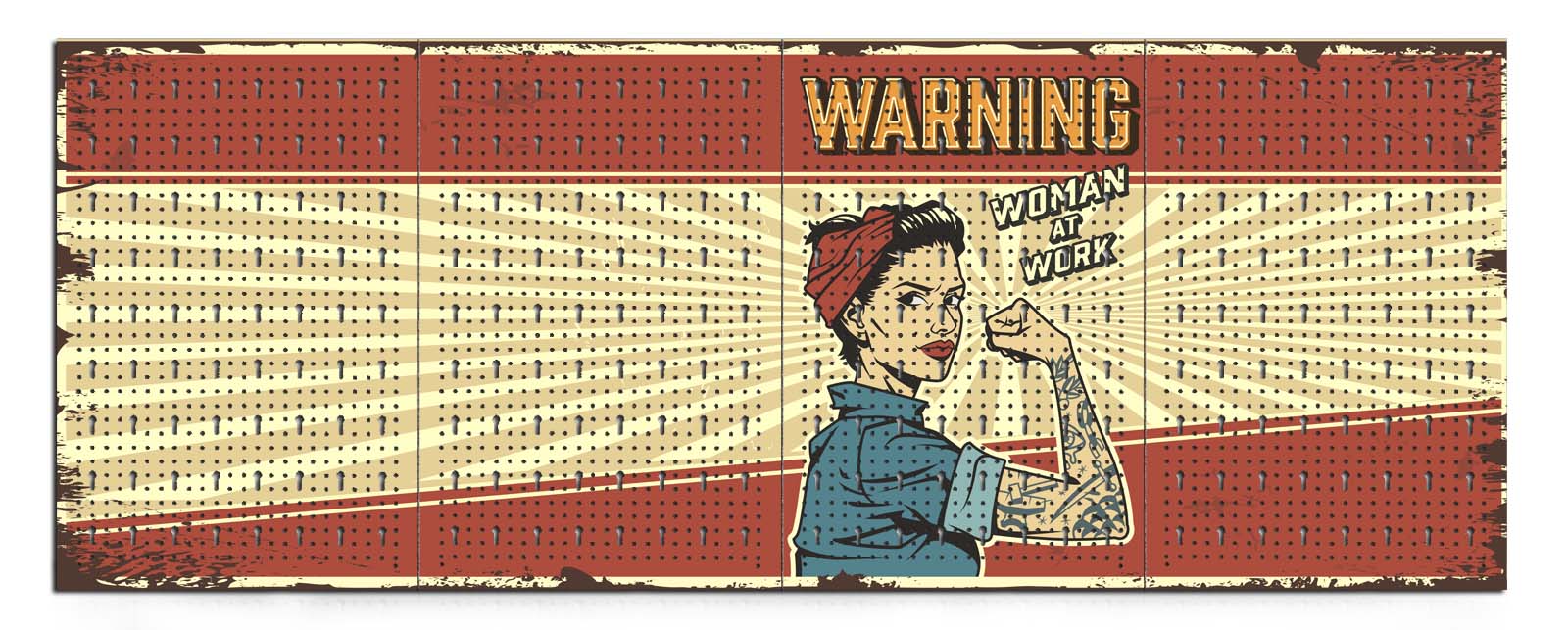 Workerwall Werkstattwände - Rockabilly Woman at Work